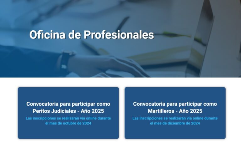 Se encuentra habilitada la inscripción de peritos para el 2025