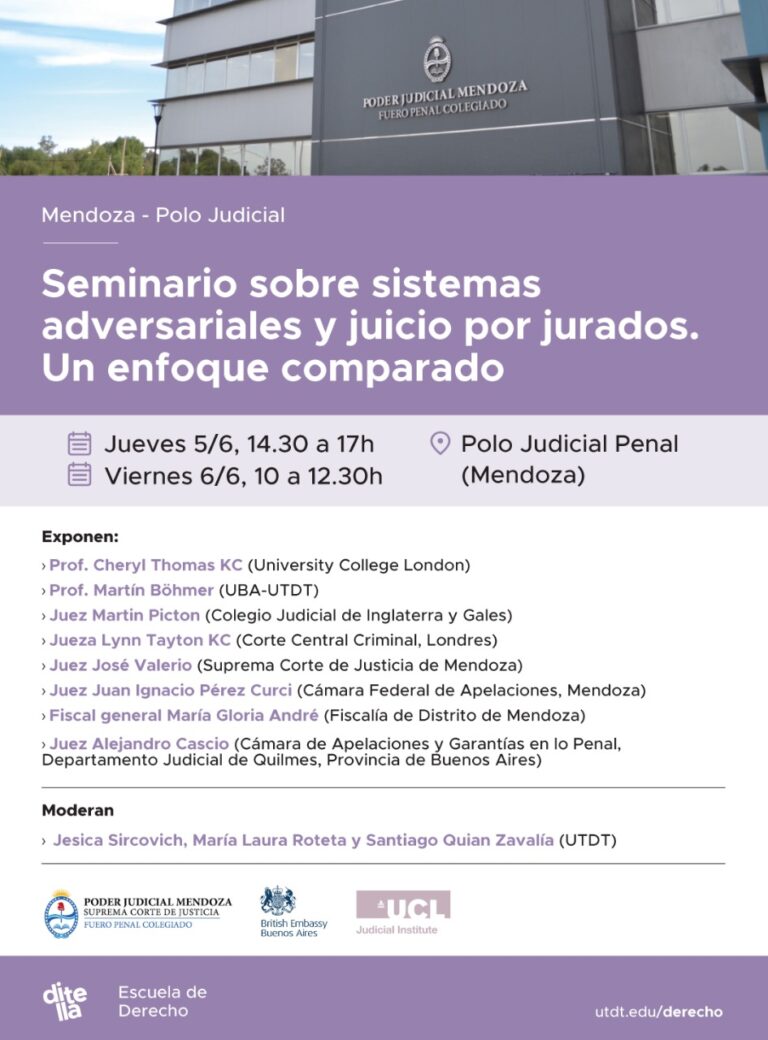 Mendoza será sede de un seminario internacional sobre sistemas adversariales y juicio por jurados