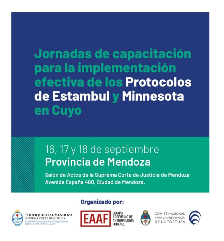 Jornadas de capacitación para la implementación efectiva de los Protocolos de Estambul y Minnesota en Cuyo