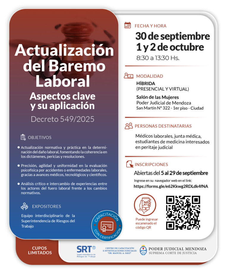 Actualización del Baremo Laboral: aspectos clave y su aplicación. Decreto 549/2025.