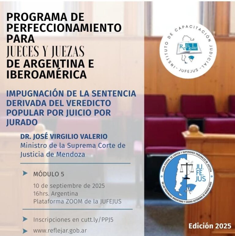 El Dr. José Valerio capacitó a Jueces y Juezas de Iberoamérica sobre impugnación de la sentencia derivada del veredicto popular por Juicio por Jurado