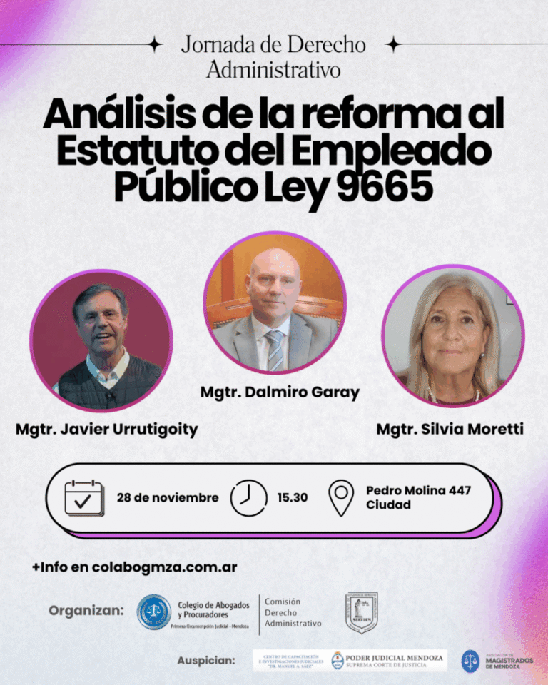 Jornada de Derecho Administrativo – Análisis de la reforma al Estatuto del Empleado Público Ley 9665