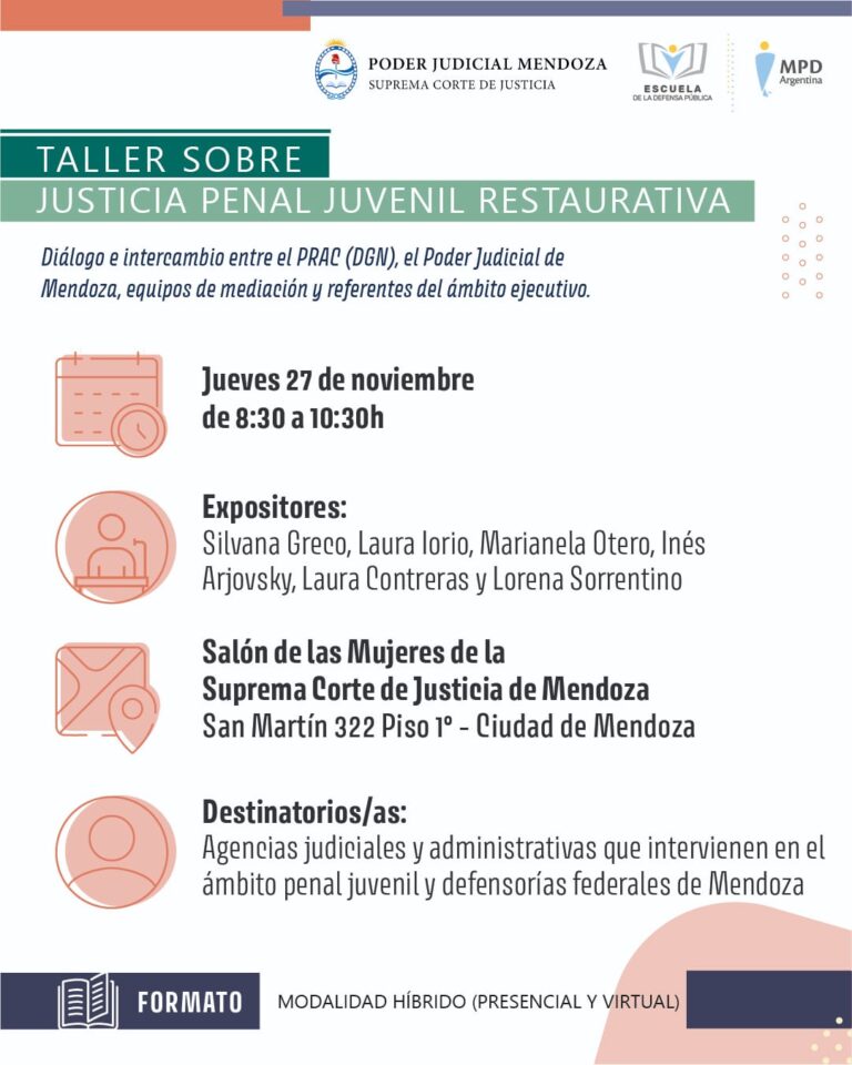 Taller sobre Justicia Penal Juvenil Restaurativa