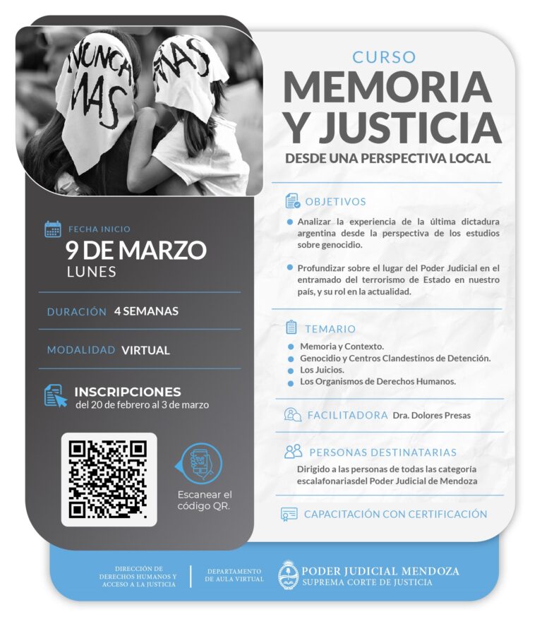 Curso Memoria y Justicia desde una perspectiva local