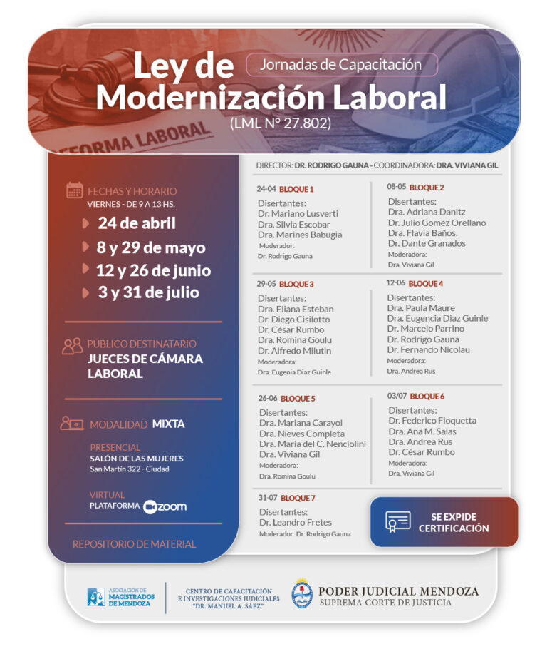 Ley de Modernización Laboral – Jornadas de Capacitación