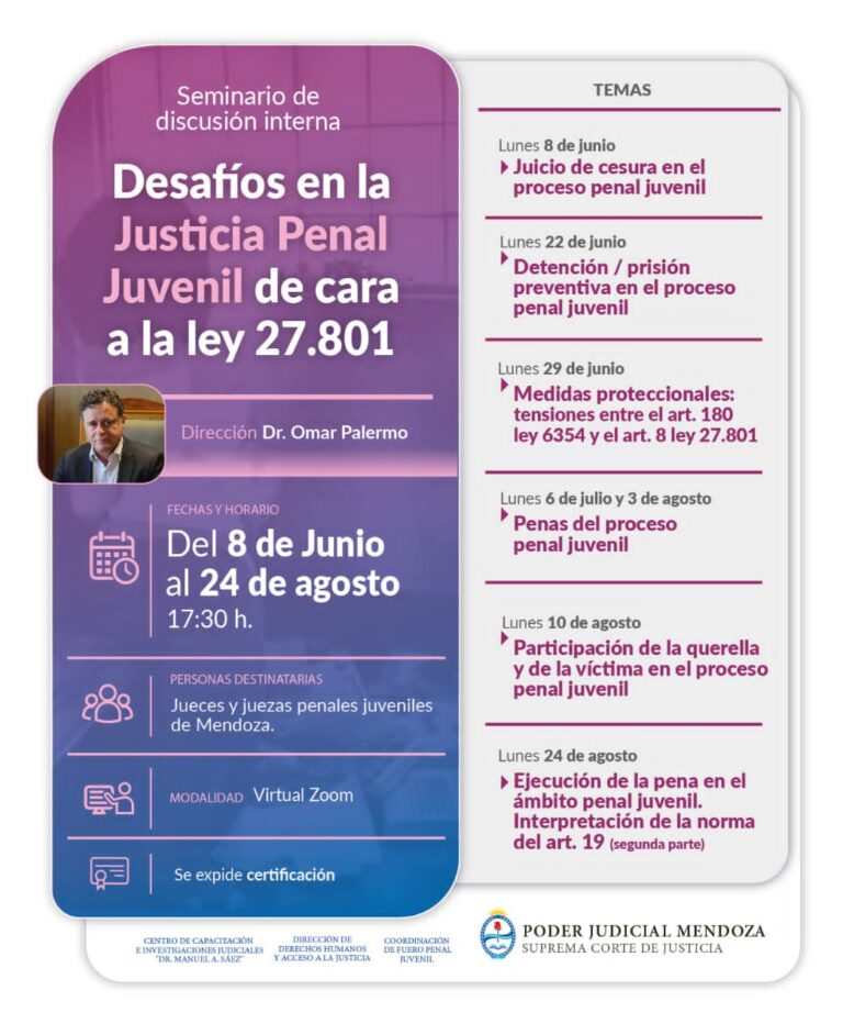 Desafíos en la Justicia Penal Juvenil de cara a la Ley 27801